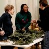 Participants at a Christmas wreath class Beckenham Place Mansion