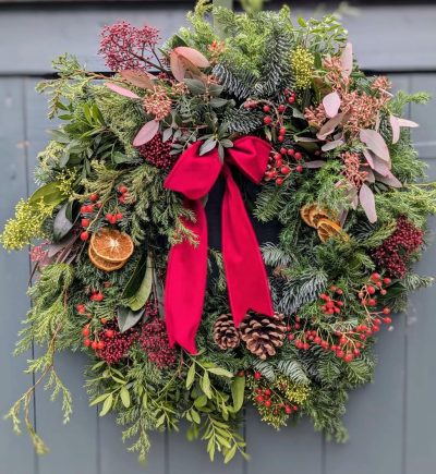 Traditional handmade Christmas wreath by Just So Flowers