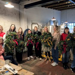 Christmas wreath workshop by Just So Flowers