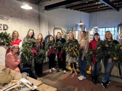 Christmas wreath workshop by Just So Flowers