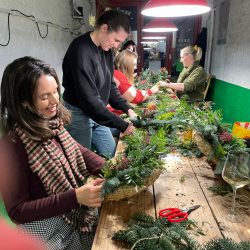 Christmas wreath workshop organized by Just So Flowers