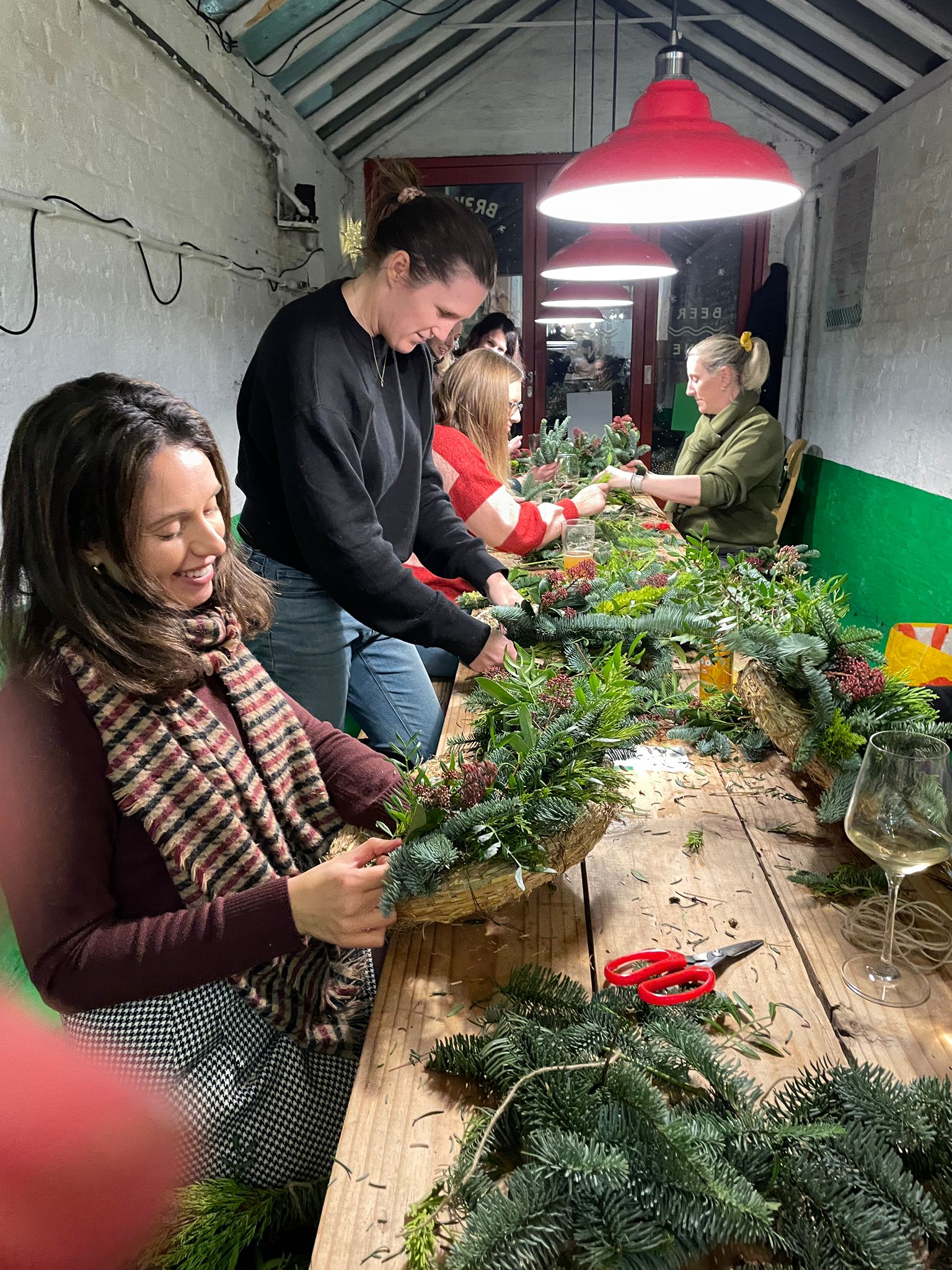 Christmas wreath workshop organized by Just So Flowers