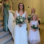 Bride and her bridesmaids at Eight and a Half, London. Flowers by Just So Flowers