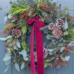 Traditional Christmas wreath by Just So Flowers